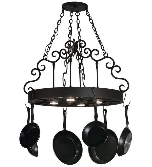 32" Wide Dior 4 Light Pot Rack