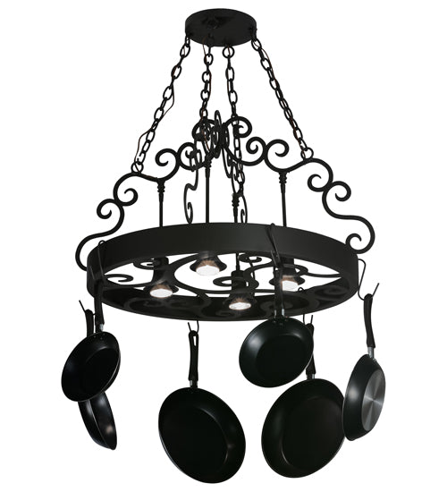 32" Wide Dior 4 Light Pot Rack