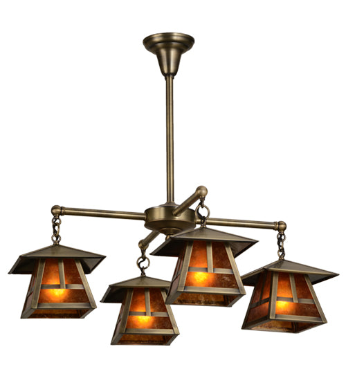 30"W Stillwater "T" Mission 4 Lt Chandelier