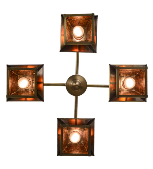 30"W Stillwater "T" Mission 4 Lt Chandelier