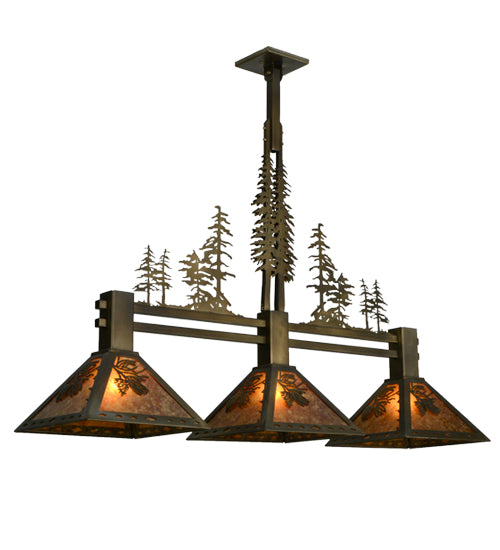 45" Long Tall Pines 3 Light Island Pendant