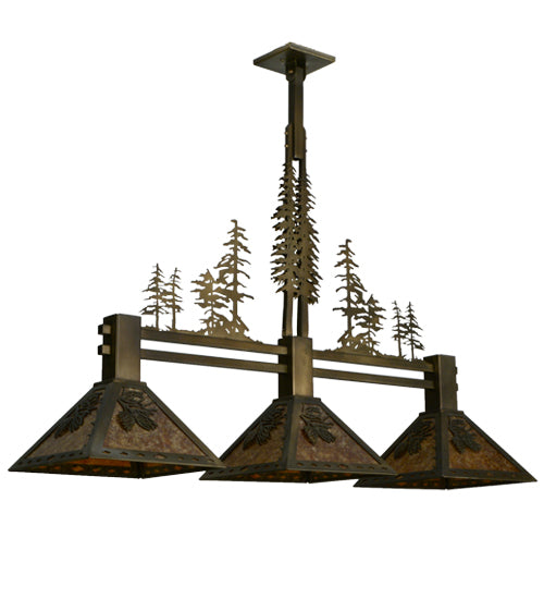 45" Long Tall Pines 3 Light Island Pendant