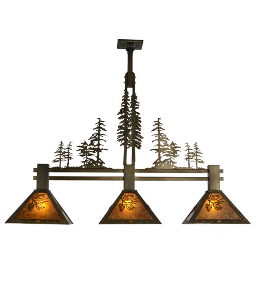 45" Long Tall Pines 3 Light Island Pendant