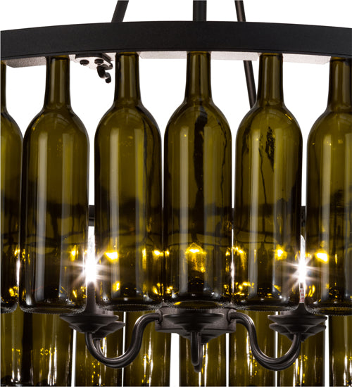 48"W Tuscan Vineyard Estate 44 Wine Bottle Chandelier