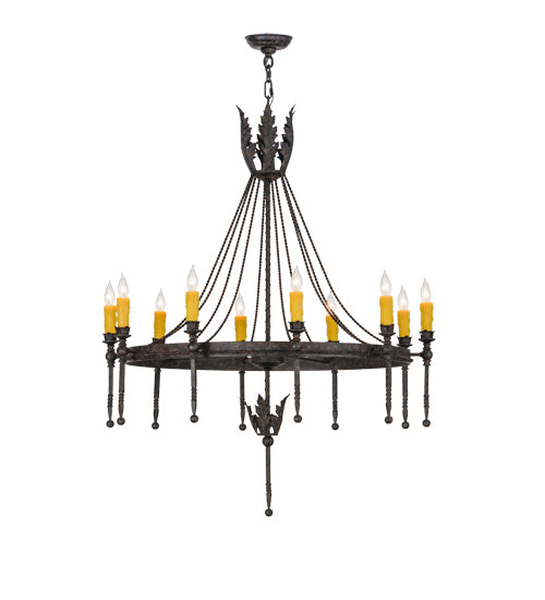 36"W Amaury 10 Lt Chandelier