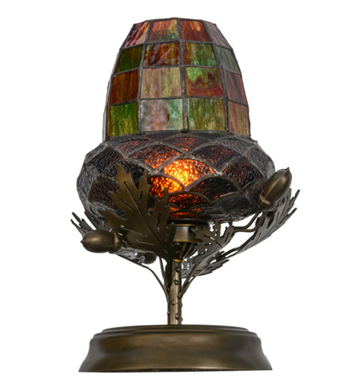 12"H Greenbriar Oak Mini Lamp