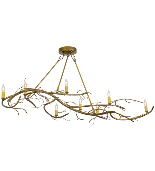 57"L Winter Solstice 8 Lt Oblong Chandelier