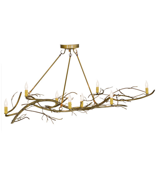 57"L Winter Solstice 8 Lt Oblong Chandelier