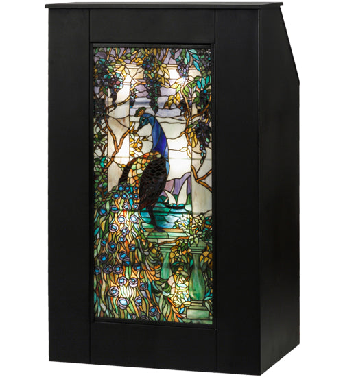 52" High Tiffany Peacock Wisteria Lighted Podium