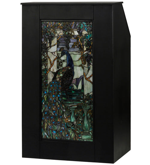 52" High Tiffany Peacock Wisteria Lighted Podium