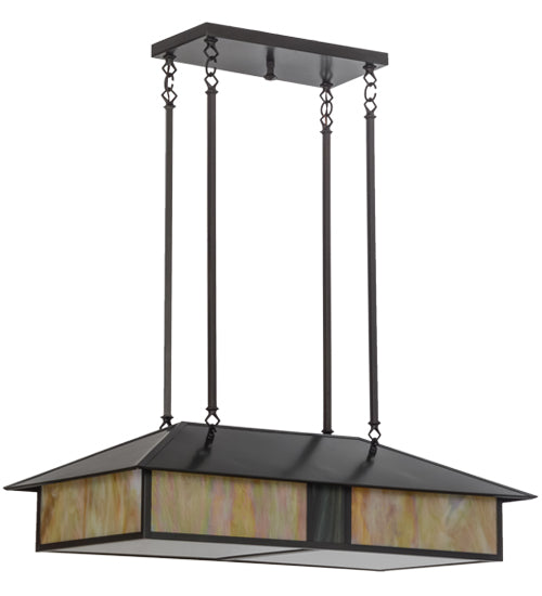 36"L Double Bar Mission Oblong Pendant