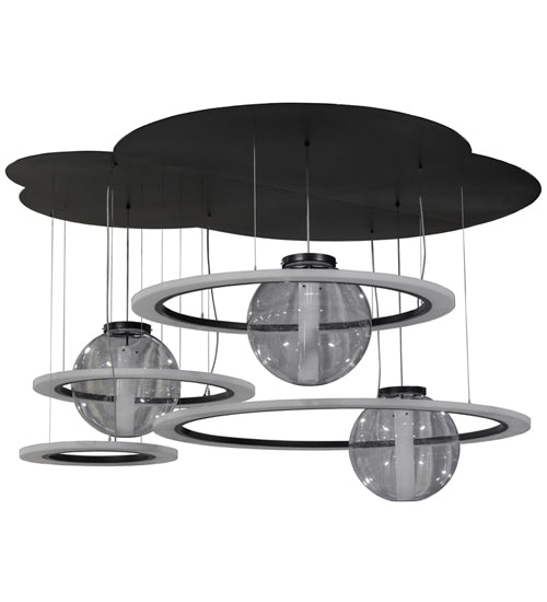 84" Wide Anillo Bola 4 Ring LED Cascading Pendant