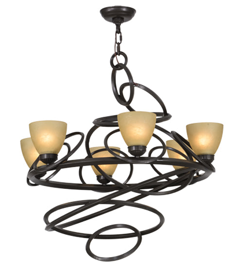 29" Wide Anneau 6 Light Chandelier