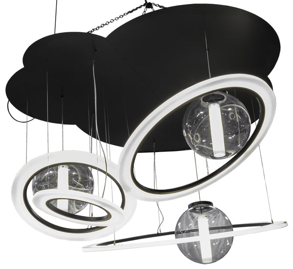 84" Wide Anillo Bola 4 Ring LED Cascading Pendant