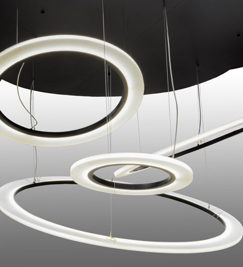 84" Wide Anillo Tilt 4 Ring LED Cascading Pendant