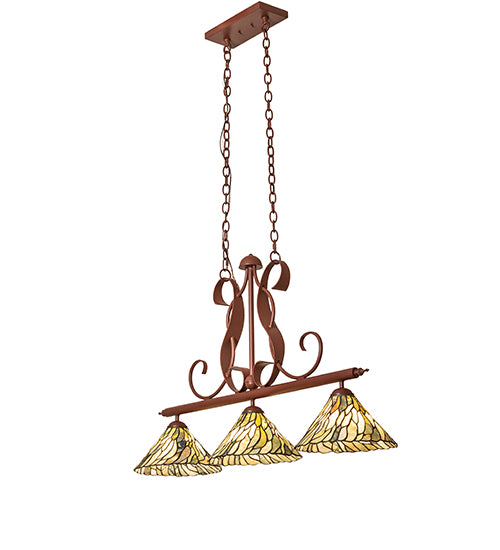 46"L Willow Jadestone 3 Lt Island Pendant