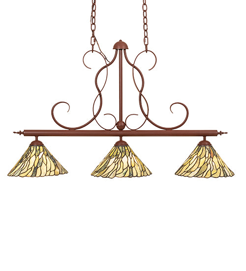 46"L Willow Jadestone 3 Lt Island Pendant