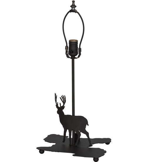 21"H Lone Buck W/Lighted Base Table Lamp