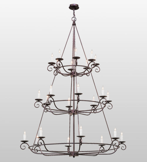 60"W Estrella 24 Lt Three Tier Chandelier