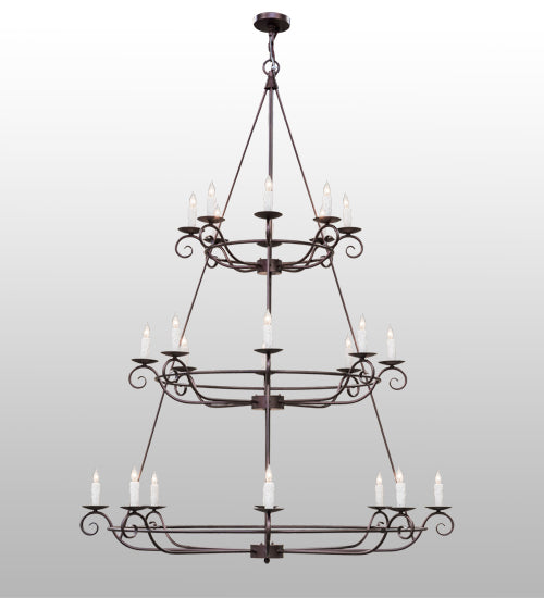 60"W Estrella 24 Lt Three Tier Chandelier