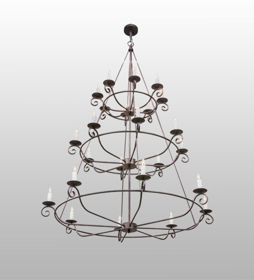 60"W Estrella 24 Lt Three Tier Chandelier