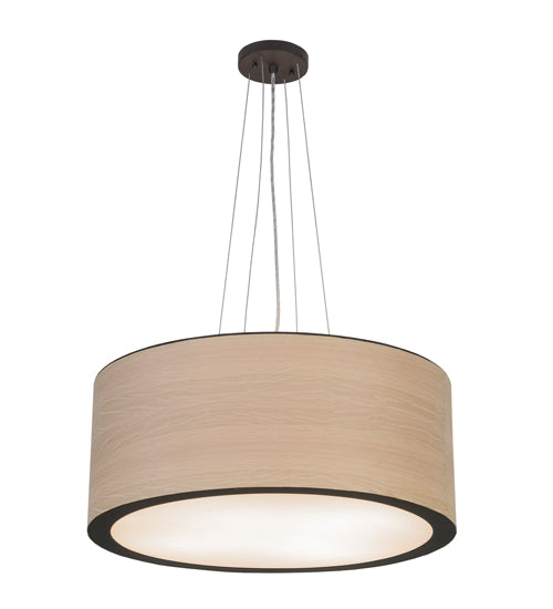 24"W Cilindro White Oak Veneer Pendant