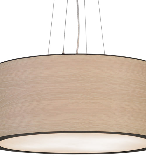 24"W Cilindro White Oak Veneer Pendant