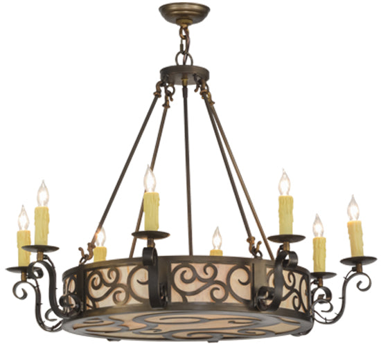 36"W Delano 8 Lt Chandelier