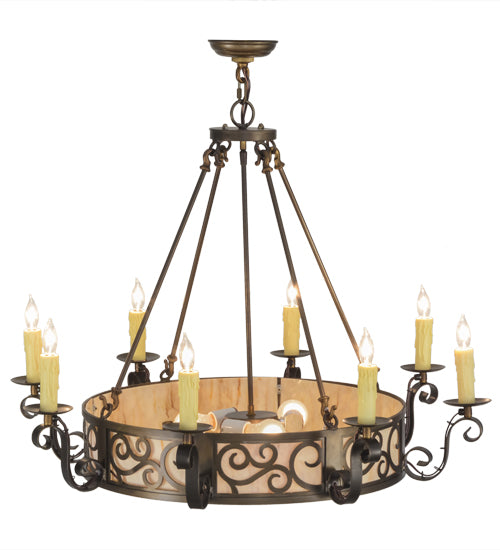 36"W Delano 8 Lt Chandelier