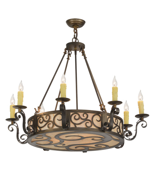 36"W Delano 8 Lt Chandelier