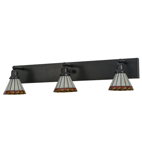 36"W Prairie Mission 3 Lt Vanity Light