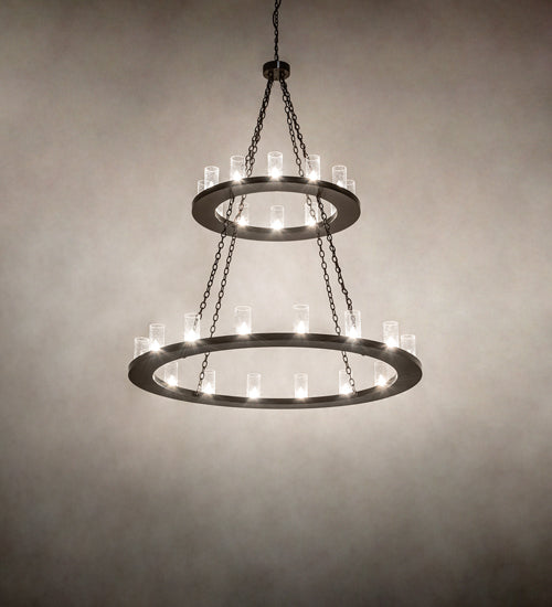 60" Wide Loxley 28 Light Two Tier Chandelier