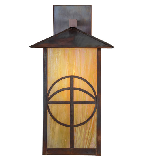 10"W Seneca Circle Cross Solid Mount Wall Sconce