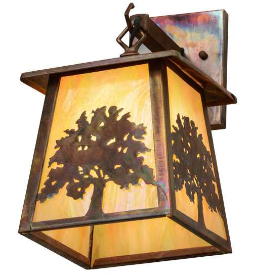 7.5"W Oak Tree Hanging Wall Sconce