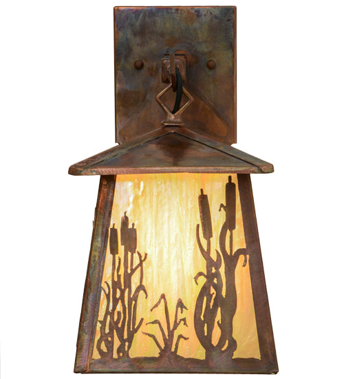 7" Wide Reeds & Cattails Hanging Wall Sconce