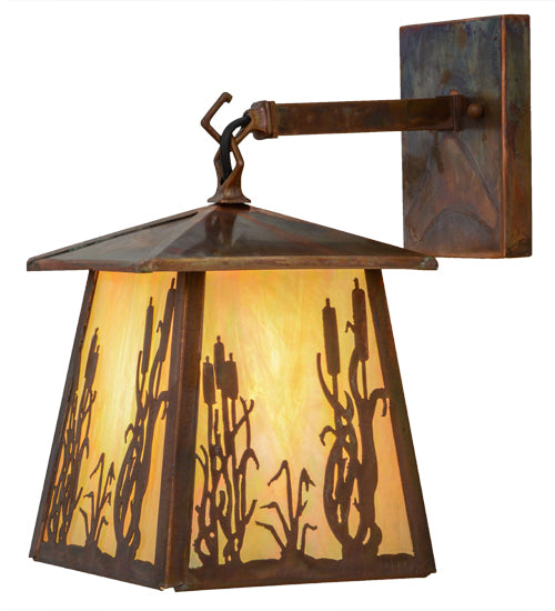 7" Wide Reeds & Cattails Hanging Wall Sconce