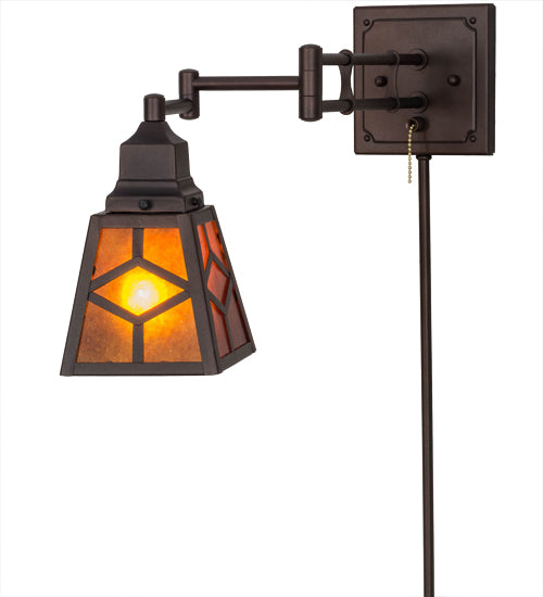 5-13"W Diamond Craftsman Swing Arm Wall Sconce