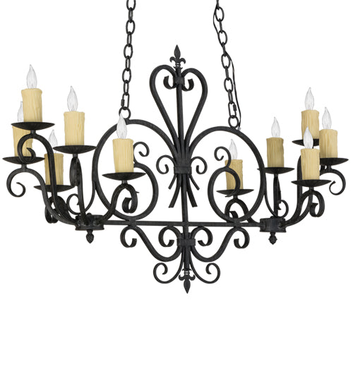 42" Long Kenneth 10 Light Oblong Chandelier