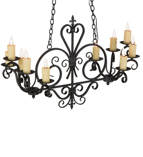 42" Long Kenneth 10 Light Oblong Chandelier