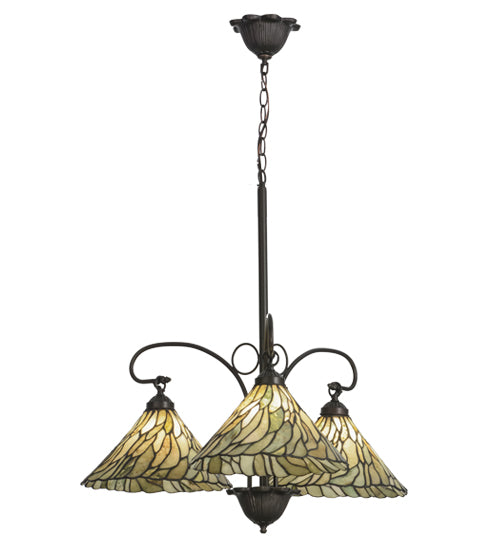 30"W Willow Jadestone 3 Lt Chandelier