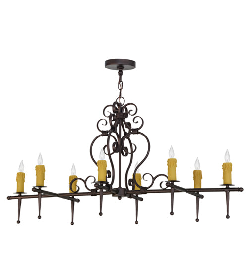 48" Long Monica 8 Light Oblong Chandelier