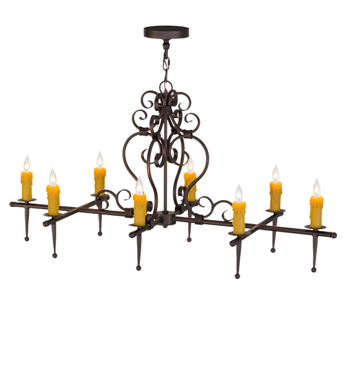 48" Long Monica 8 Light Oblong Chandelier