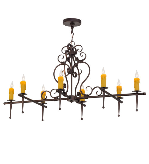 48" Long Monica 8 Light Oblong Chandelier