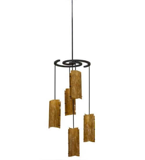 34"W Vortex 5 Lt Chandelier