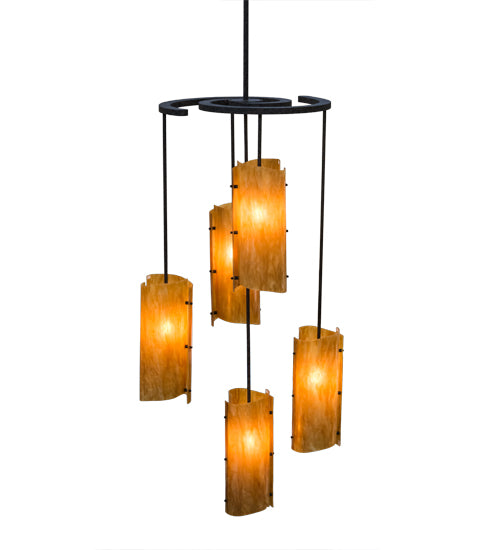 34"W Vortex 5 Lt Chandelier