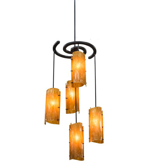 34"W Vortex 5 Lt Chandelier