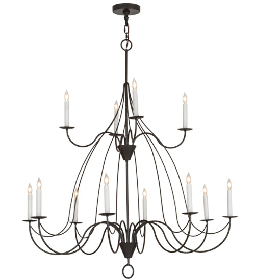 48"W Polonaise 12 Lt Two Tier Chandelier