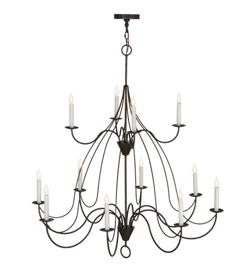 48"W Polonaise 12 Lt Two Tier Chandelier