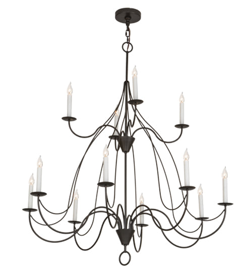 48"W Polonaise 12 Lt Two Tier Chandelier