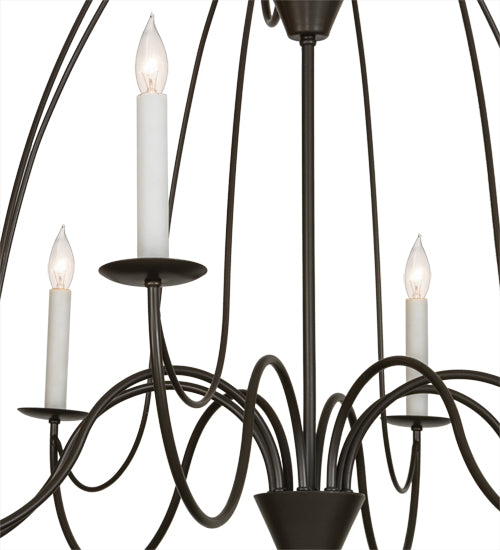 48"W Polonaise 12 Lt Two Tier Chandelier